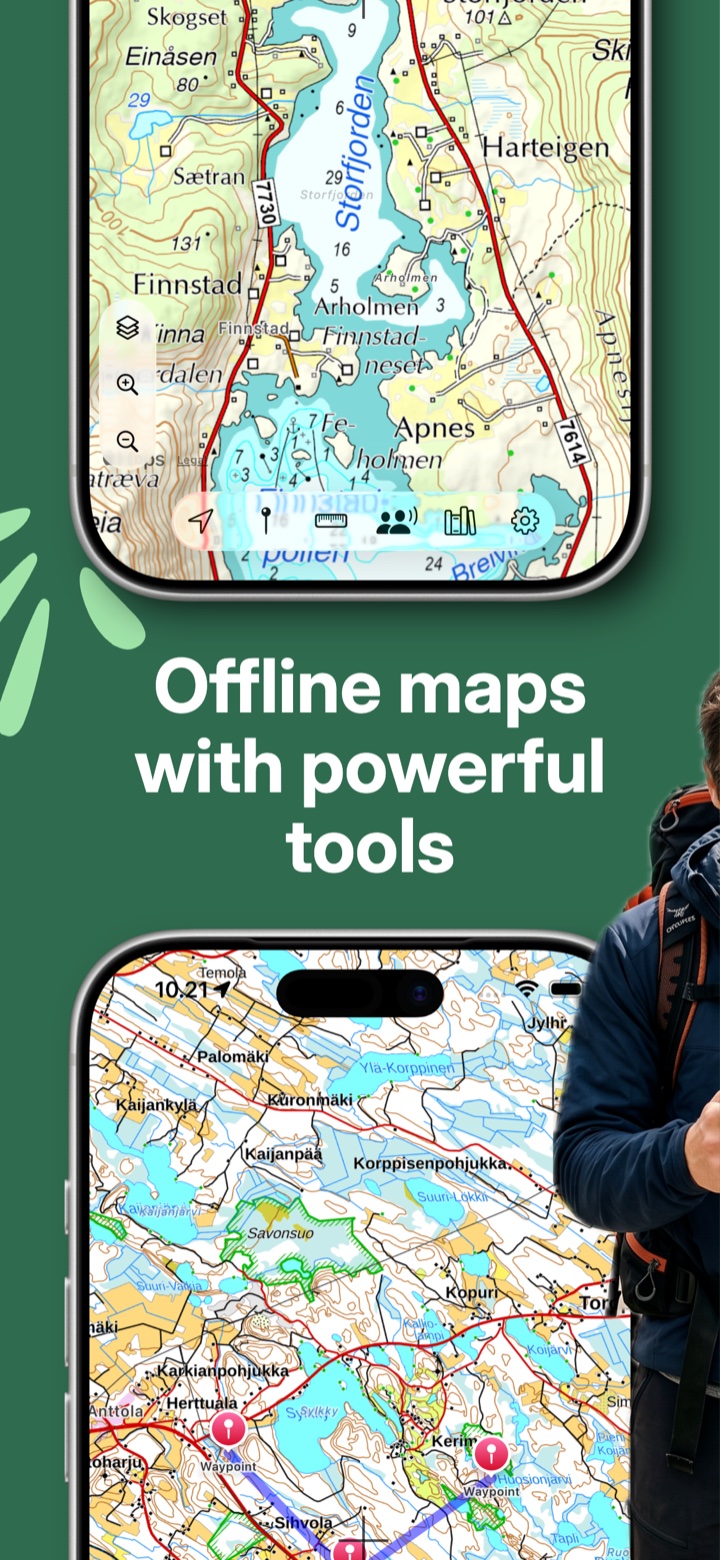 Lokimaps offline topographic maps and map tools on iPhone